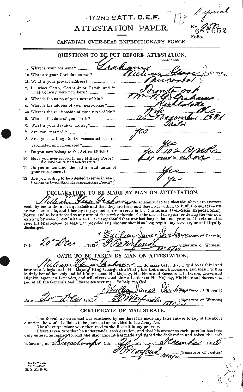 Personnel Records of the First World War - CEF 691150a