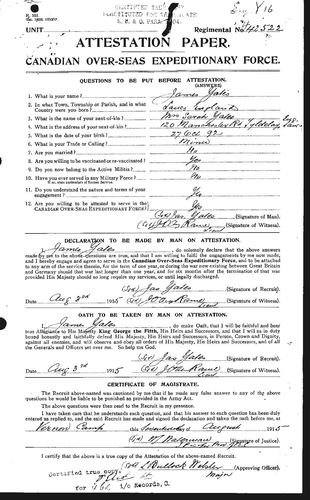 Personnel Records of the First World War - CEF 691263a