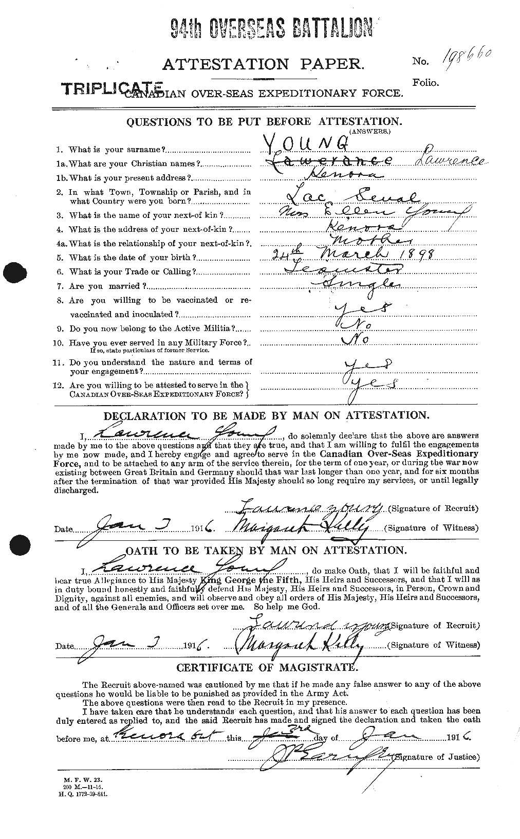 Personnel Records of the First World War - CEF 691715a