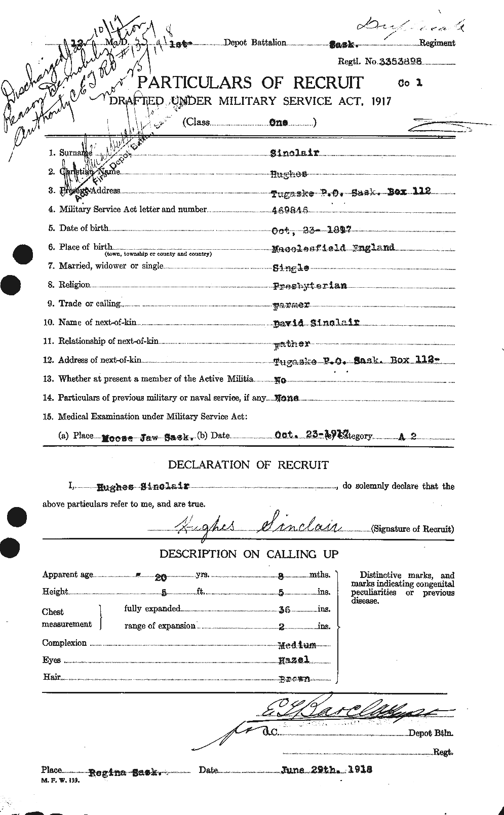 Personnel Records of the First World War - CEF 692038a