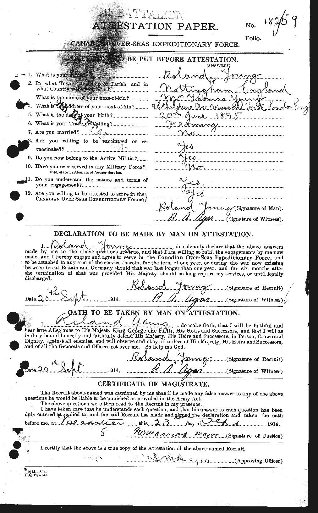 Personnel Records of the First World War - CEF 692199a