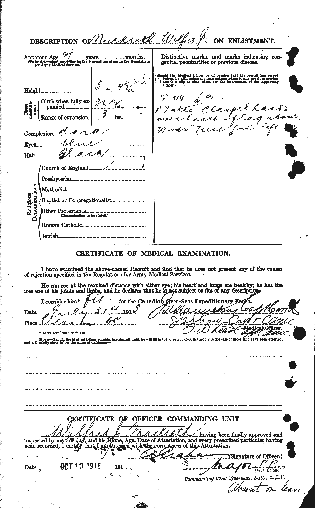 Personnel Records of the First World War - CEF 692452b