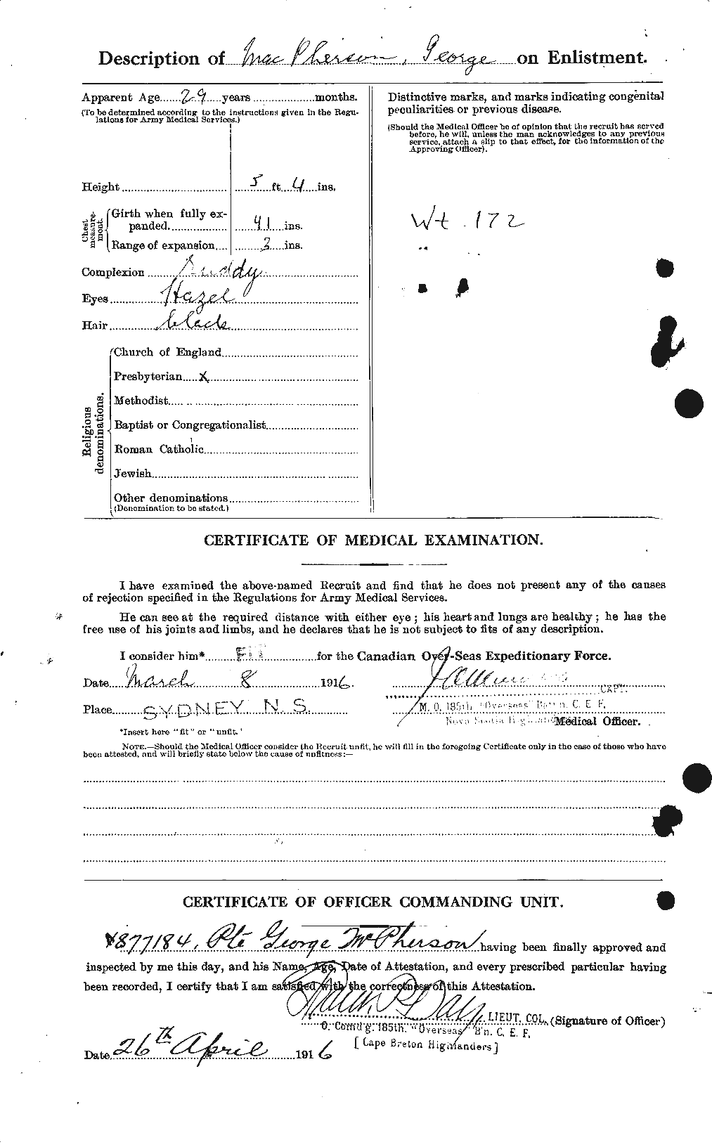 Personnel Records of the First World War - CEF 692465b