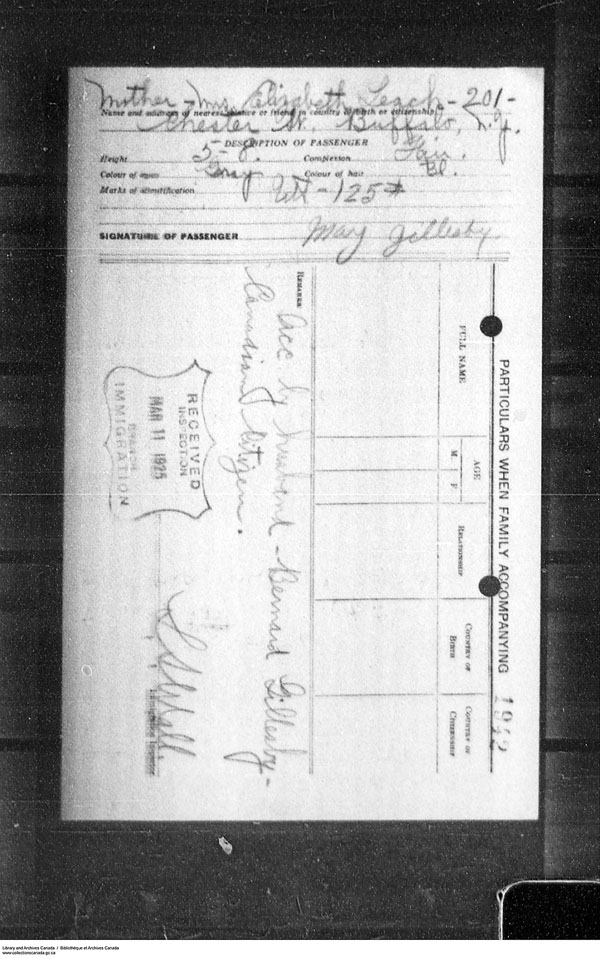 Border Entry, Form 30, 1919-1924 - Image 4637289