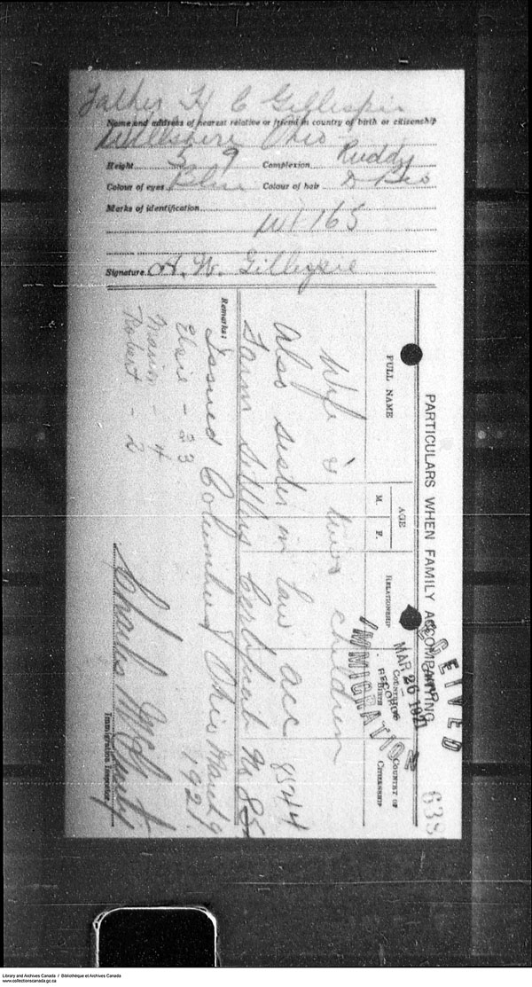 Border Entry, Form 30, 1919-1924 - Image 4637302