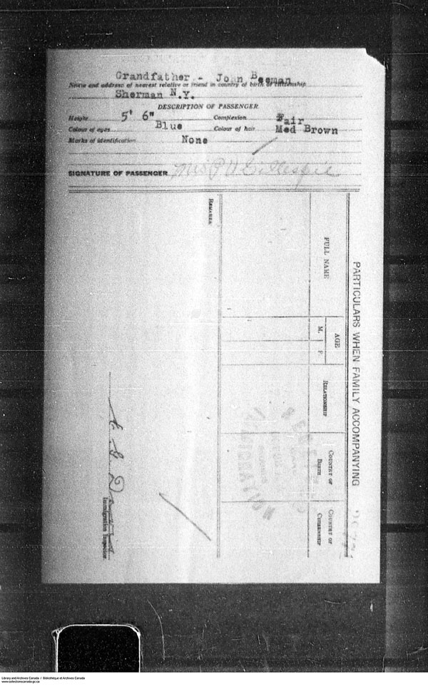 Border Entry, Form 30, 1919-1924 - Image 4637310