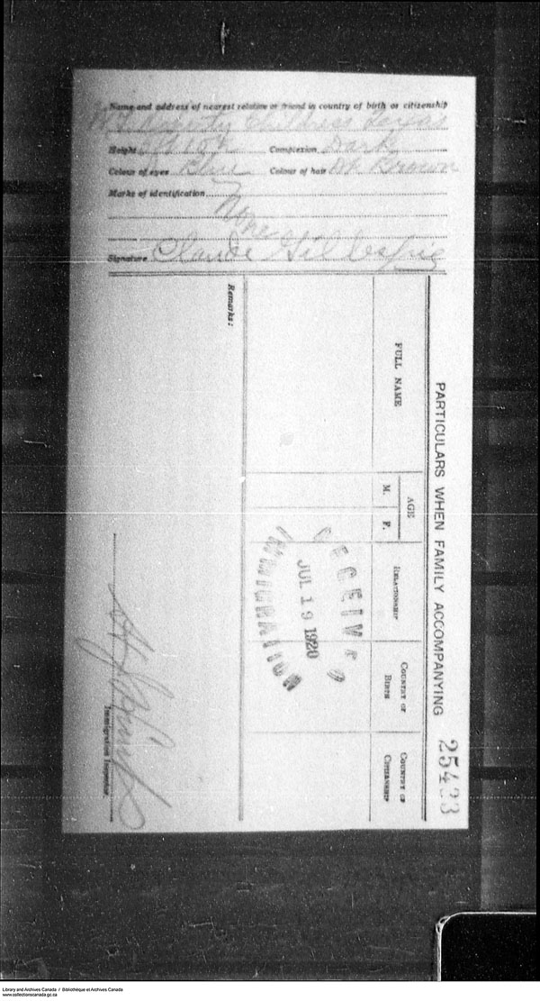 Border Entry, Form 30, 1919-1924 - Image 4637316