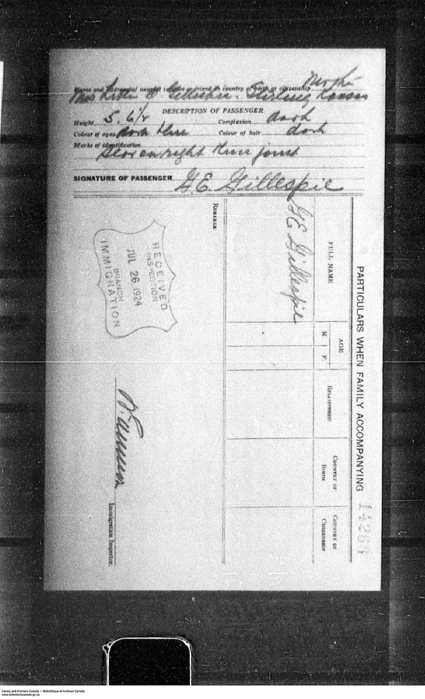 Border Entry, Form 30, 1919-1924 - Image 4637326
