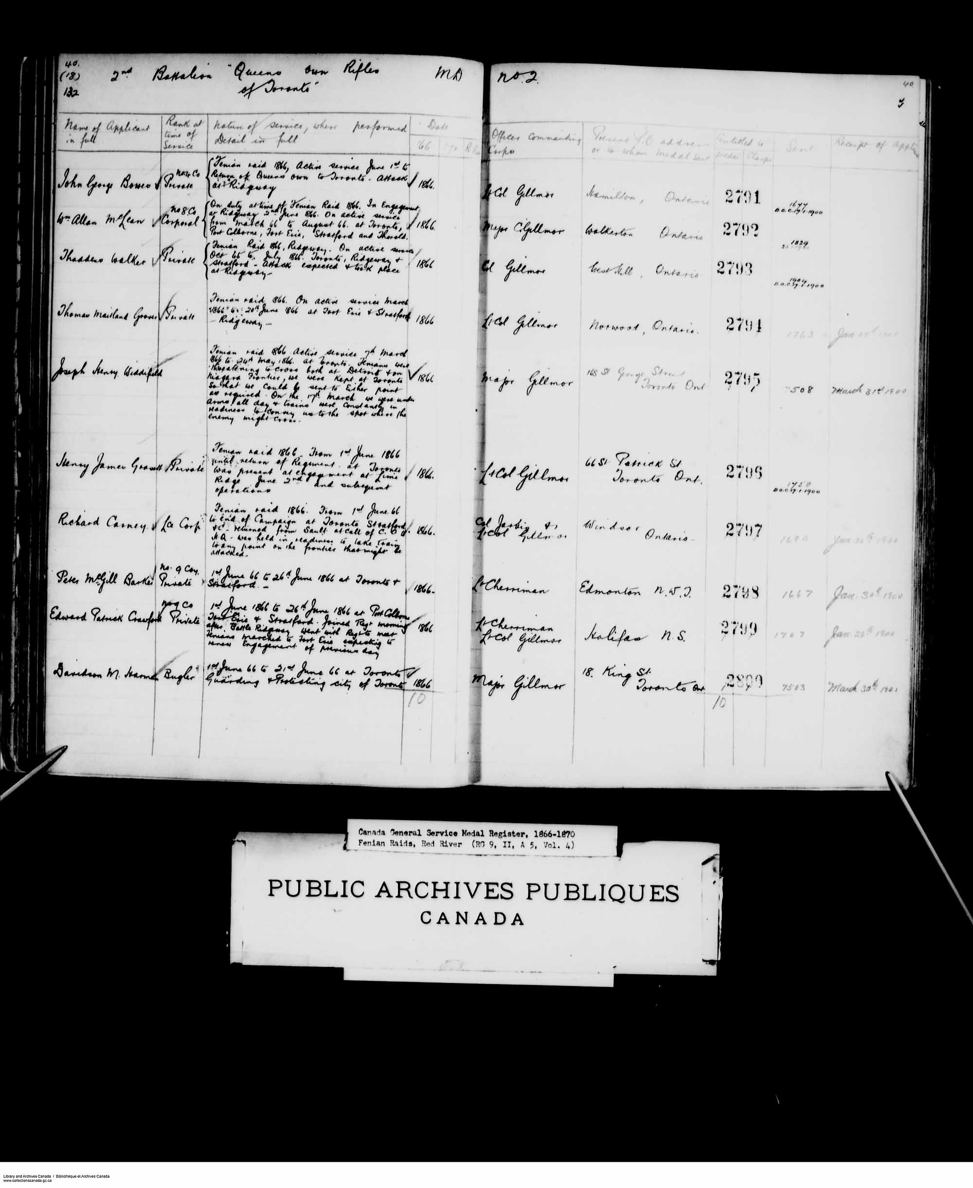 Digitized page of Medals, Honours and Awards for Image No.: e008681725