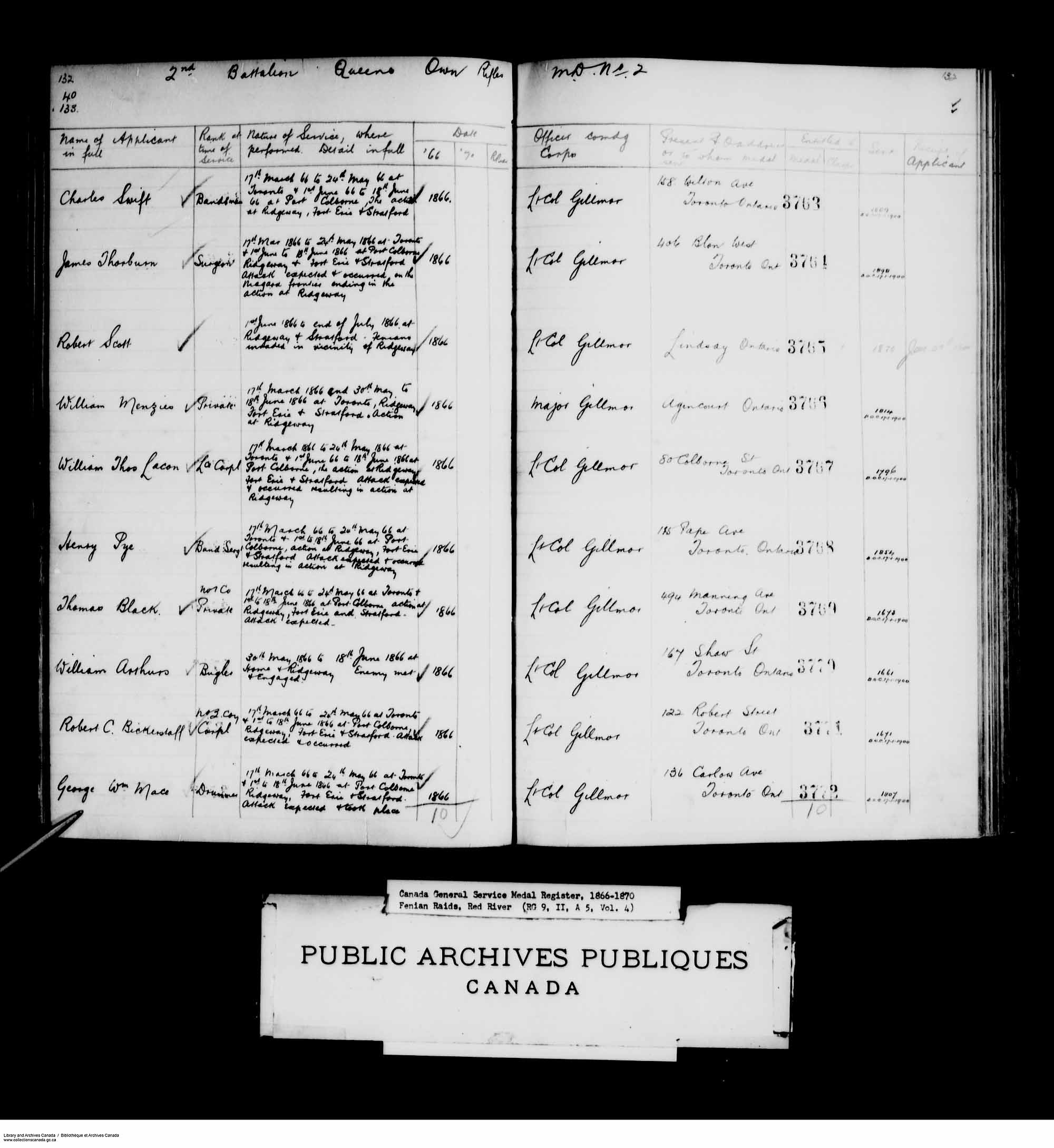 Digitized page of Medals, Honours and Awards for Image No.: e008681819