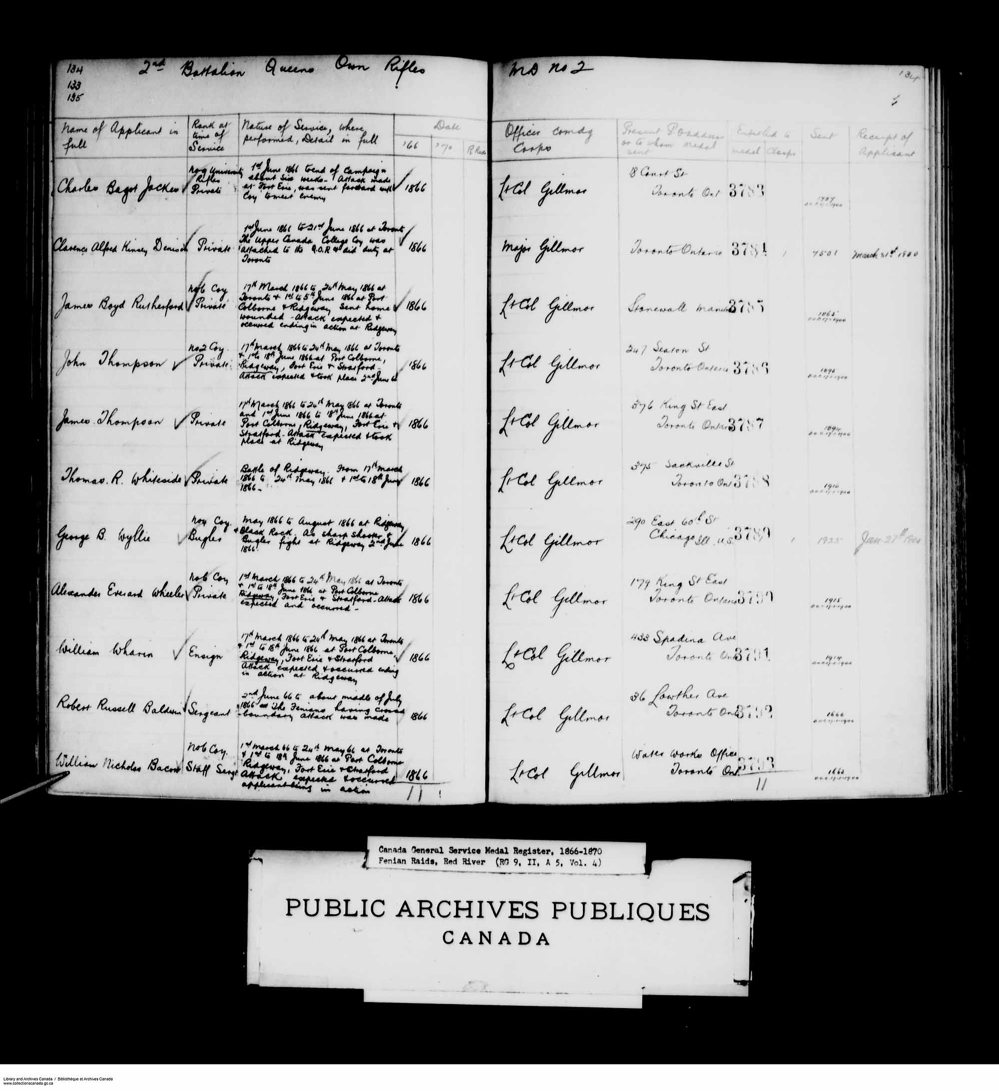 Digitized page of Medals, Honours and Awards for Image No.: e008681821