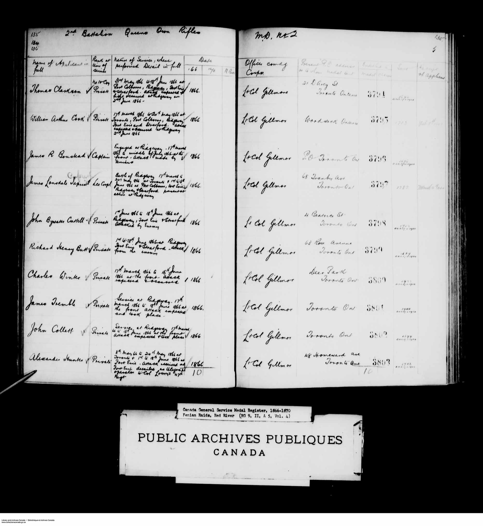 Digitized page of Medals, Honours and Awards for Image No.: e008681822