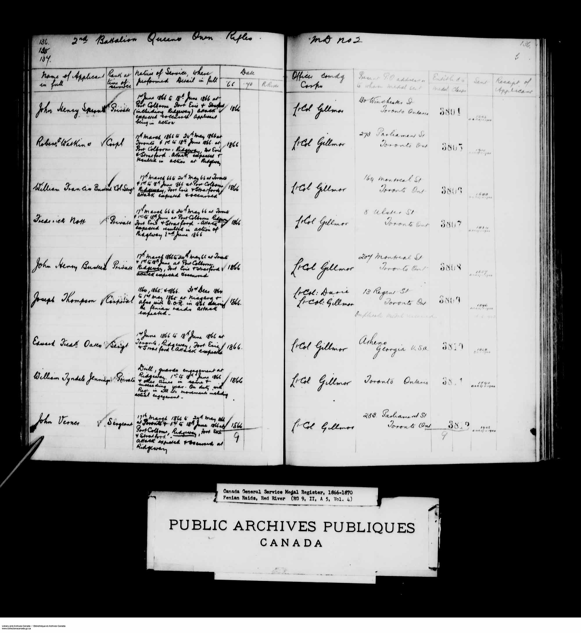 Digitized page of Medals, Honours and Awards for Image No.: e008681823