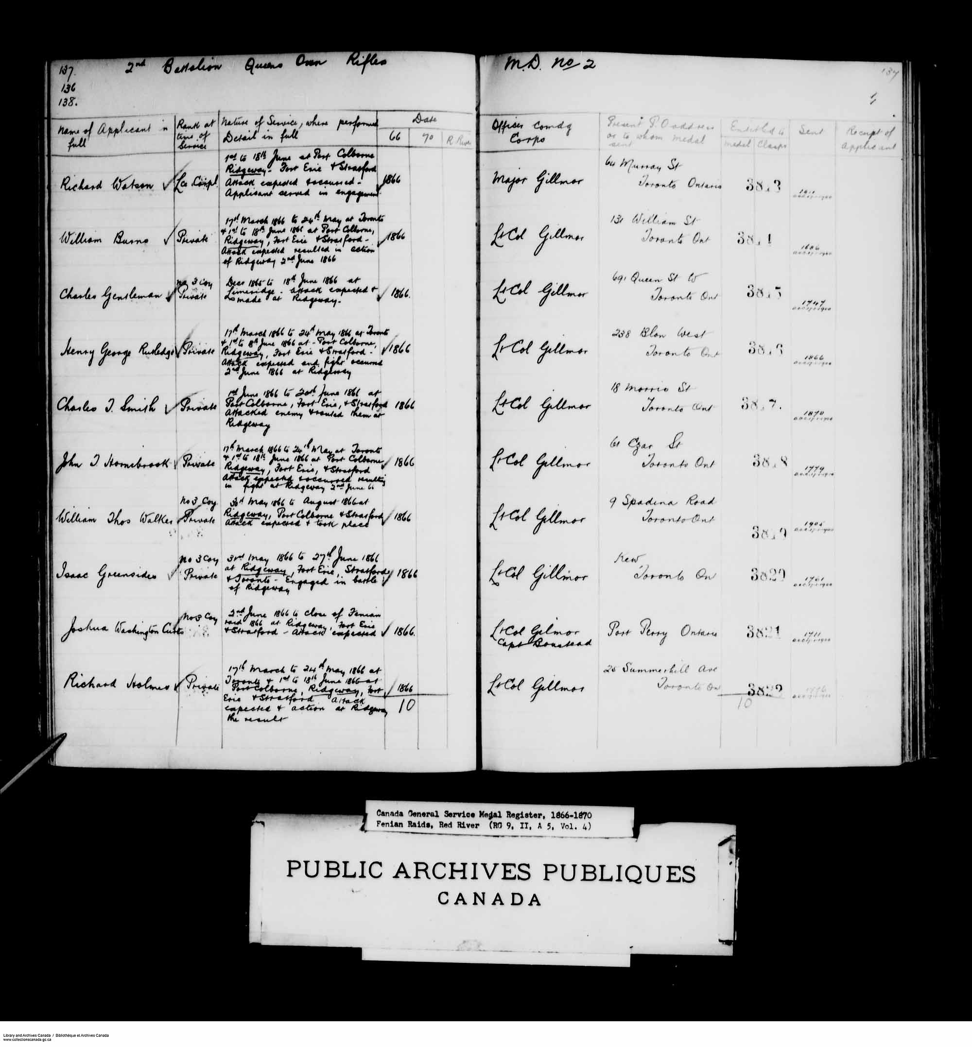 Digitized page of Medals, Honours and Awards for Image No.: e008681824
