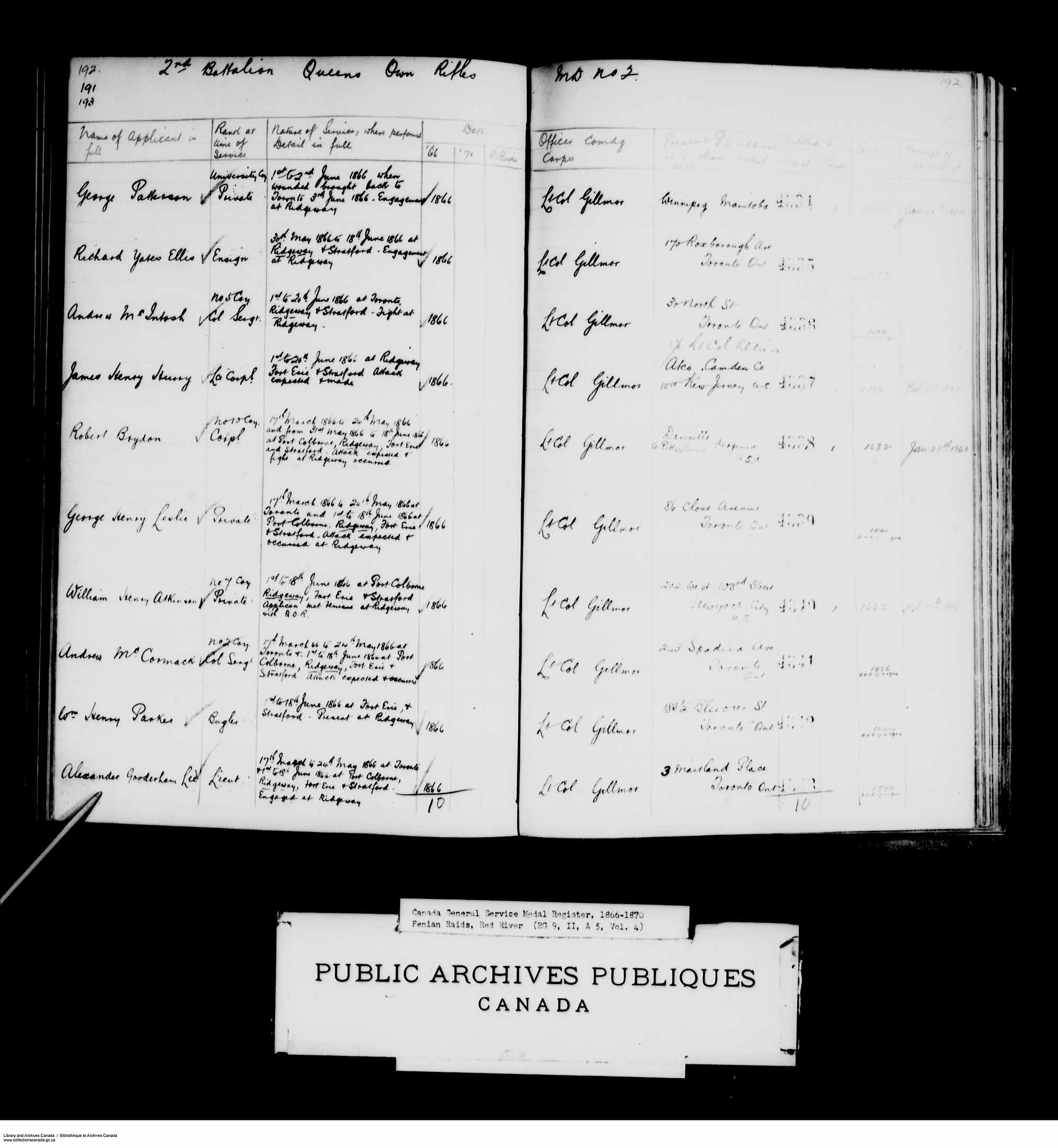 Digitized page of Medals, Honours and Awards for Image No.: e008681879