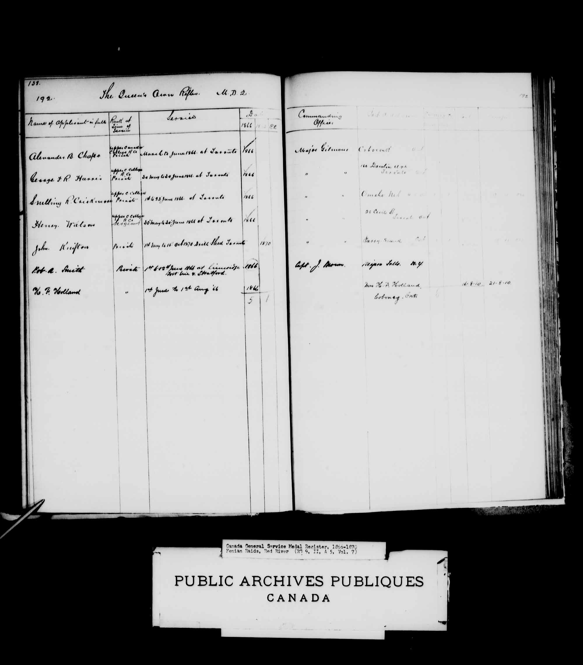 Digitized page of Medals, Honours and Awards for Image No.: e008682902