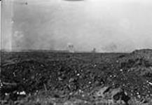 A German barrage during attack by Canadians on the Somme. October, 1916. Oct., 1916.