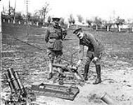 Prince Arthur of Connaught and Lt.-Gen. Sir Julian Byng interested in captured German Trench Mortar. May, 1917. May, 1917.