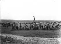 Panorama of German guns captured by the Canadians. Advance East of Arras. August, 1918. Aug., 1918.