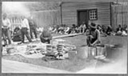 [Treaty 9] Indians at Feast, Osnaburgh, [House] 1905
