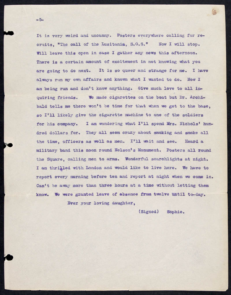 Letter - 13/05/1915 to Mother, Volume Number: , Page Number: 5