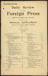Medical Supplement to the Daily Review of the Foreign Press - Volume 1, Number 5.