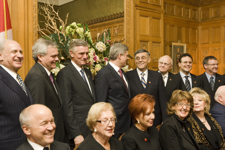 [Prime Minister Stephen Harper with the new Conservative Senators on Parliament Hill] 26 January 2009