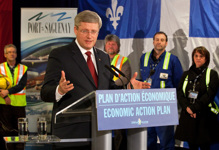 [Prime Minister Stephen Harper announces job-creating improvements to the Port of Saguenay in Saguenay, Quebec] 17 January 2012