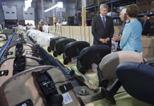 [Prime Minister Stephen Harper and Diane Finley are given a tour of Global Upholstery in Toronto by Saul Feldberg, President and CEO of the Global Group] 17 August 2010