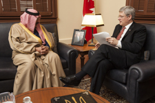 [Prime Minister Stephen Harper meets with Prince Mohammed bin Nayef bin Abdul Aziz of Saudi Arabia in his Langevin Block office in Ottawa] 18 January 2013