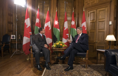 [King Abdullah of Jordan and Prime Minister Stephen Harper meet in the Prime Minister's office on Parliament Hill in Ottawa] 13 July 2007