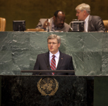 [Prime Minister Stephen Harper addresses the United Nations General Assembly in New York City] 23 September 2010