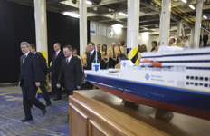 [Prime Minister Stephen Harper officially welcomes Marine Atlantic's newest ferry, the Blue Puttees to St. John's, Newfoundland] 11 February 2011