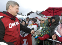 [Prime Minister Stephen Harper and Gordon Campbell, British Columbia Premier, attend the Closing Ceremony of the 2010 Winter Paralympic Games in Whistler, British Columbia] 21 March 2010