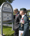 [Prime Minister Stephen Harper attends ceremonies at the Dieppe Veterans' Memorial Park in Hamilton, Ontario] 19 August 2008