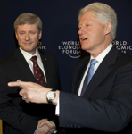 [Prime Minister Stephen Harper meets with Bill Clinton, former President of the United States and United Nations Special Envoy for Haiti, at the World Economic Forum in Davos, Switzerland] 28 January 2010