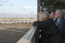 [Prime Minister Stephen Harper and Laureen Harper visit the site of the future Hula Valley Bird Sanctuary Visitor and Education Centre, Israel] 22 January 2014