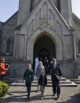 [Prime Minister Stephen Harper and his family depart an Easter service at Saint-Martin-de-Vimy Church in Vimy, France] 8 April 2007