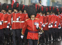 [A parade marches past dignitaries during the 400th anniversary celebration of Québec City] 3 July 2008