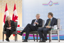 [Prime Minister Stephen Harper and Bill Gates, joined by moderator Susan Johnson, Director General of International Operations and Movement Relations at the Canadian Red Cross, in Ottawa, Ontario] 25 February 2015