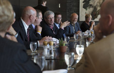 [Prime Minister Stephen Harper meets with caucus members from British Columbia at the Cove Lakeside Resort in Kelowna, British Columbia] 13 September 2013