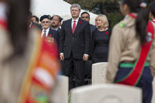 [Prime Minister Stephen Harper and his wife Laureen Harper participate in the Remembrance Day Ceremony at the Sai Wan Bay War Cemetery in Hong Kong] 11 November 2012