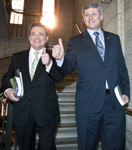 [Prime Minister Stephen Harper and Jim Flaherty, Minister of Finance, enter the House of Commons to deliver Budget 2010: Leading the Way on Jobs and Growth] 4 March 2010
