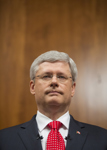 [Prime Minister Stephen Harper addresses the nation after a gunman entered Parliament Hill] 22 October 2014