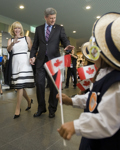 [Prime Minister Stephen Harper and his wife Laureen Harper participate in a Children's Summit at the Date City Cultural Centre Akebono prior to the G8 Summit in Hokkaido, Japan] 6 July 2008