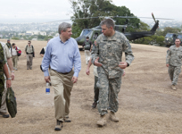 [Prime Minister Stephen Harper is shown an overview of Port-au-Prince, Haiti] 16 February 2010