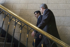 [Prime Minister Stephen Harper and French Prime Minister François Fillon walk to Prime Minister Stephen Harper's office on Parliament Hill in Ottawa] 2 July 2008