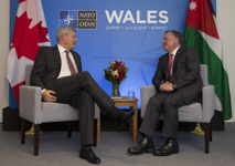 [Prime Minister Stephen Harper meets with His Majesty King Abdullah II of the Hashemite Kingdom of Jordan on the margins of the North Atlantic Treaty Organization (NATO) Summit in Newport, Wales] 4 September 2014
