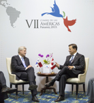 [Panama City, Panama - Prime Minister Stephen Harper meets with Juan Carlos Varela Rodríguez, President of the Republic of Panama, on the margins of the seventh Summit of the Americas] 11 April 2015