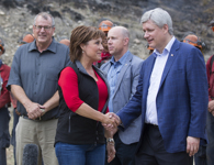 [Prime Minister Stephen Harper today travelled to Kelowna, British Columbia, to survey first-hand the damage caused by a series of severe wildfires] 23 July 2015
